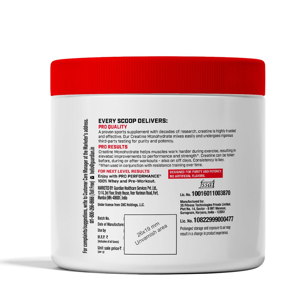GNC Creatine+ Electrolytes | 3g Creatine Monohydrate + Sodium, Potassium, Calcium, Magnesium | Boosts Muscle Growth, Hydration, Energy & Recovery | Zero Sugar | 100% Veg | 100g | Lemon