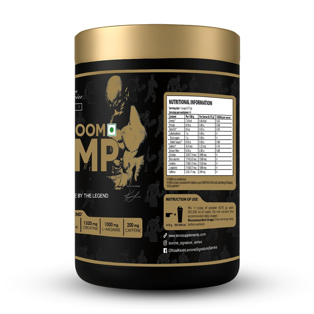 Kevin Levrone Shaaboom Pump Pre-Workout Supplement | 6000mg Citrulline, 3000mg Beta-Alanine, 400mg Caffeine | Intense Muscle Pump & Energy | Fruit Punch Flavour 385g