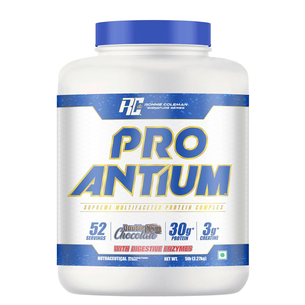 Ronnie Coleman Signature Series Pro-Antium Whey Protein, Double Chocolate (52 Servings, 2.27kg / 5lbs) | Supreme Multifaceted Protein Complex