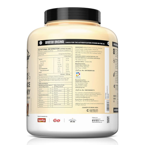 avvatar PERFORMANCE WHEY PROTEIN | 2Kg | Cold Coffee Flavour | 25g Protein | 57 Servings