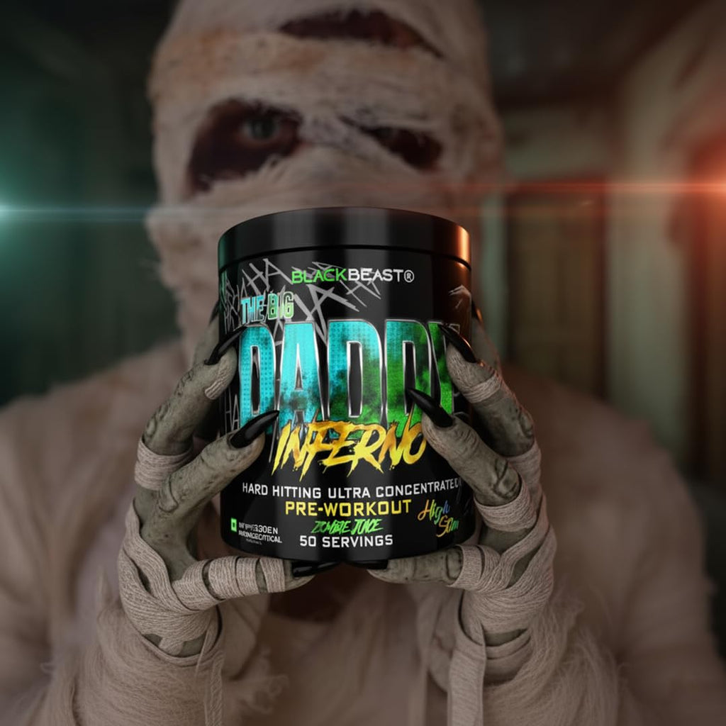 Black Beast The Big Daddy Inferno Pre workout (ZOMBIE JUICE) 4500mg Aminature® Fermented Citrulline Malate, 150mg Alpha GPC, 3000mg Beta Alanine, Boost Focus, Strength, Energy and Pump