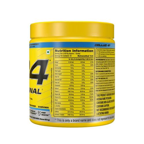 Cellucor C4 Original Pre-Workout Powder with L-Citrulline and Caffeine with Vitamin Powers - Icy Blue Raspberry, 30 servings, 164gm