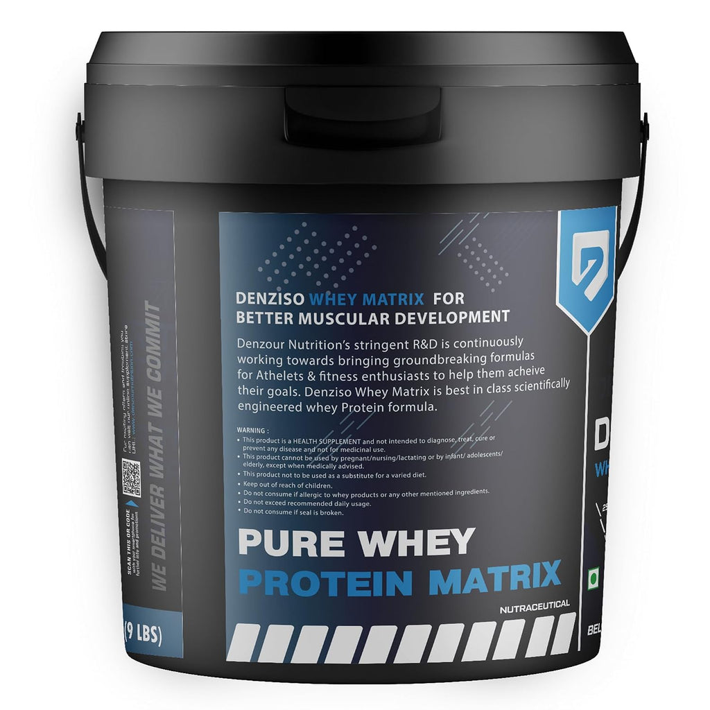 DENZOUR NUTRITION Denziso Whey matrix Protein, Easy Digesting Faster Muscle Recovery & Improved Strength Supplement Protein Powder for Men & Women | 25g Protein (Pista Kulfi, 4.09Kg)