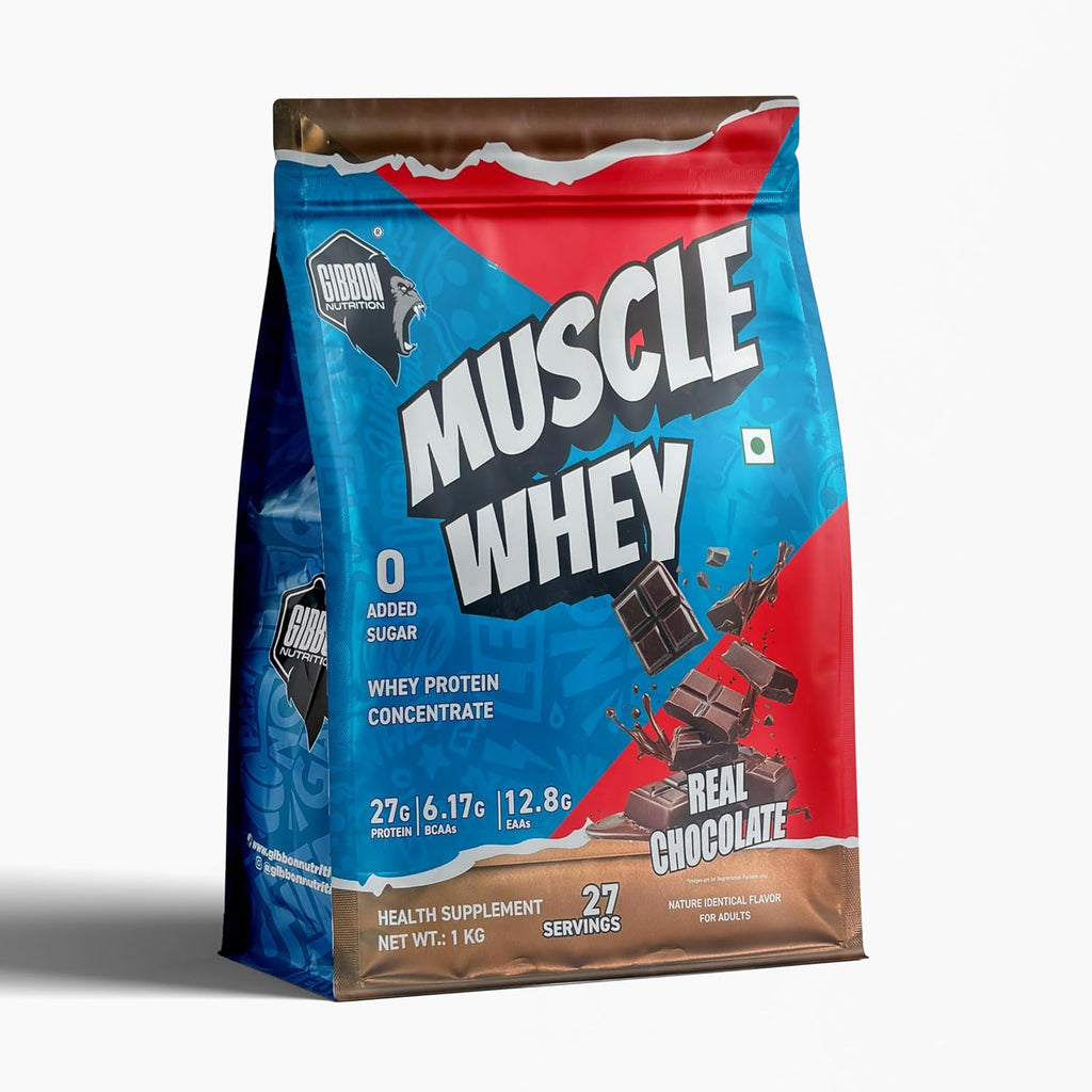 Gibbon Muscle Whey | Pro Series Formula | Nutraceutical with no Amino Spiking | 60 Servings (1 Kg, Swiss Chocolate)