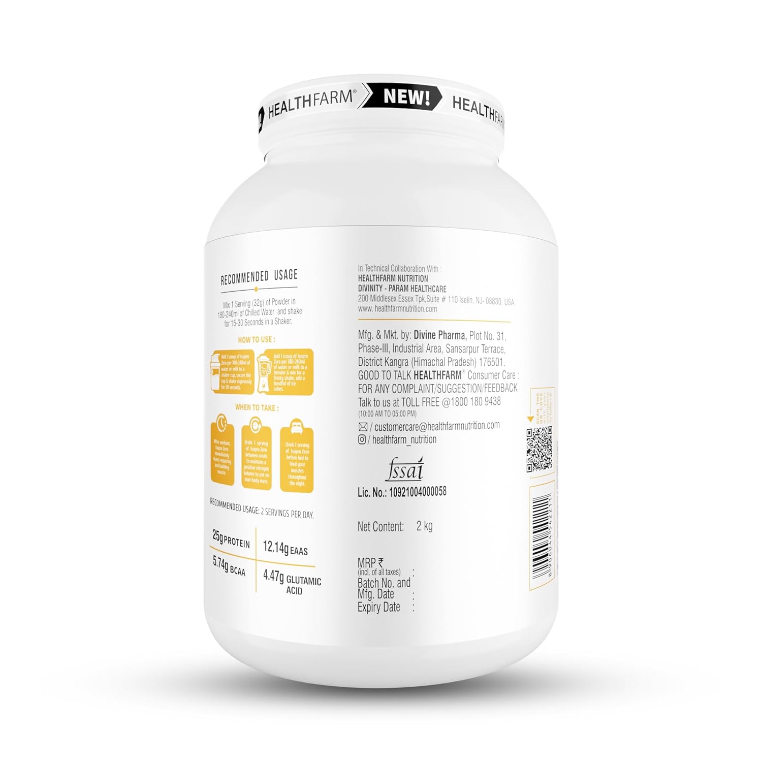 HEALTHFARM Isopro Zero | 100% Whey Protein Isolate | Fastens Muscle Recovery | Low Carb Formula | Glaze Donut | 25g Protein | 2kg / 4.4 lbs