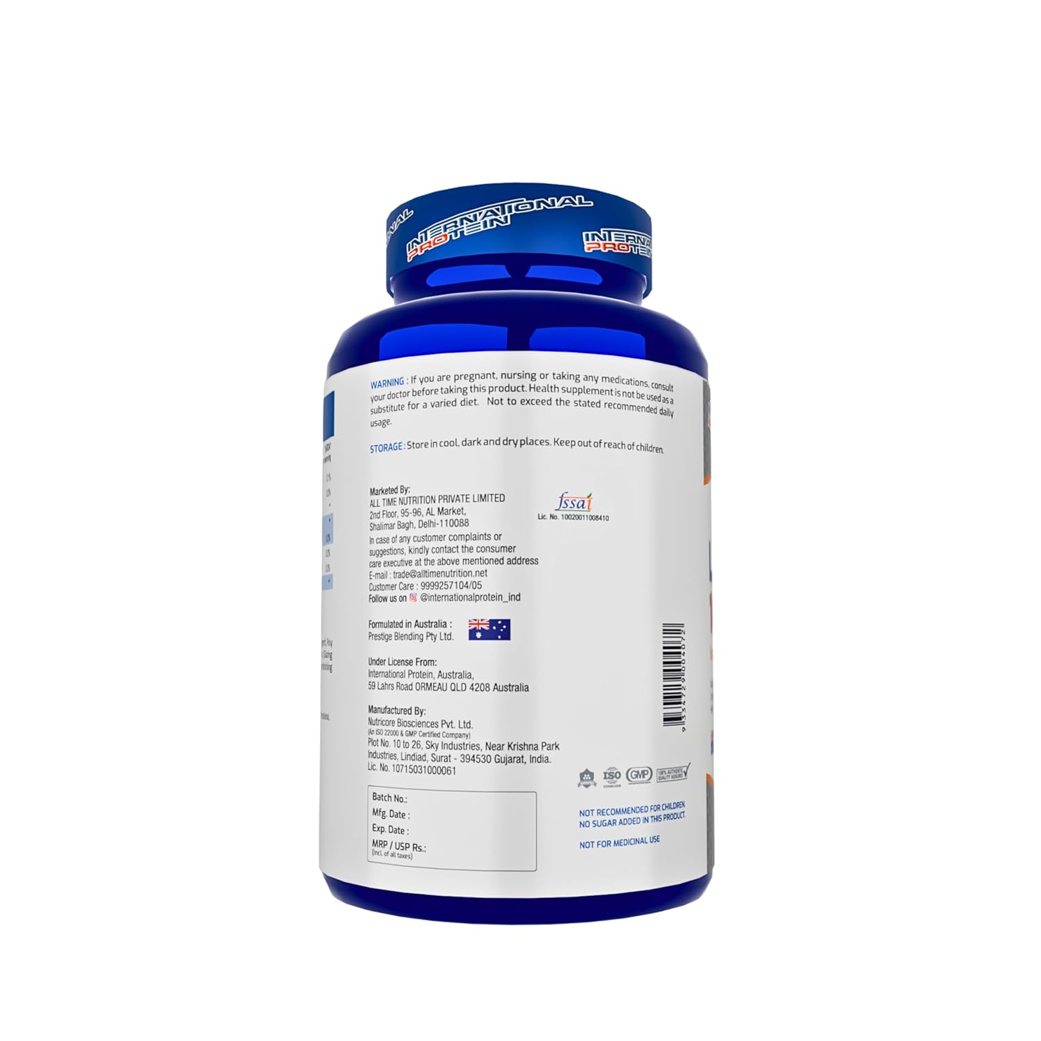 International Protein L-Arginine 1000mg Tablets for Men & Women | Amino Acid Supplement for Active Lifestyle & Workout Support | 90 Tablets