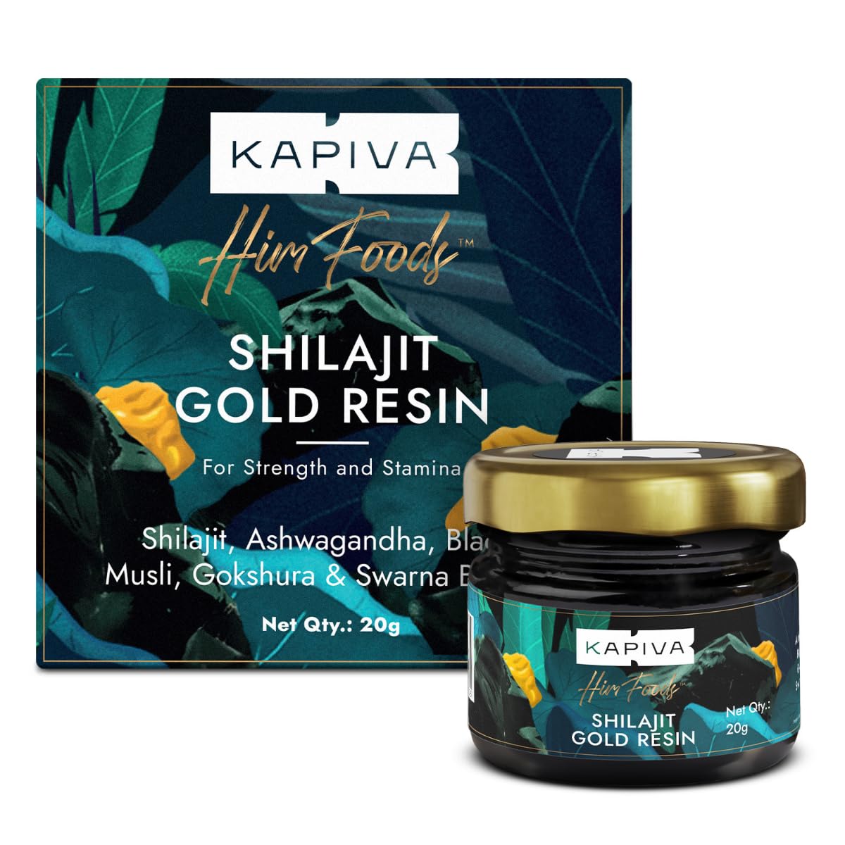 Kapiva Shilajit/Shilajeet Gold Resin - 20g | 500mg/Serving | 40 Servings | Boost Muscle Growth & Stamina | Contains 24 Carat Gold | 100% Ayurvedic