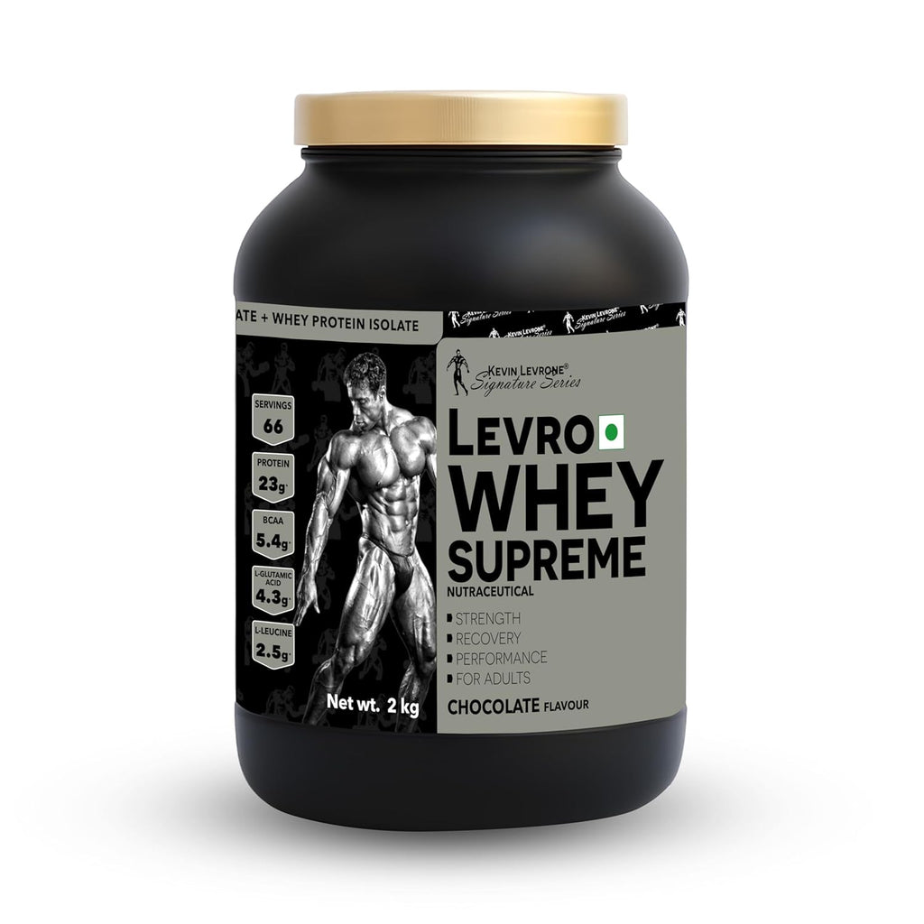Kevin Levrone Signature Series Levro Whey Supreme Protein Isolate, 2kg, Performance and Recovery Supplement (2 Kg, Chocolate)