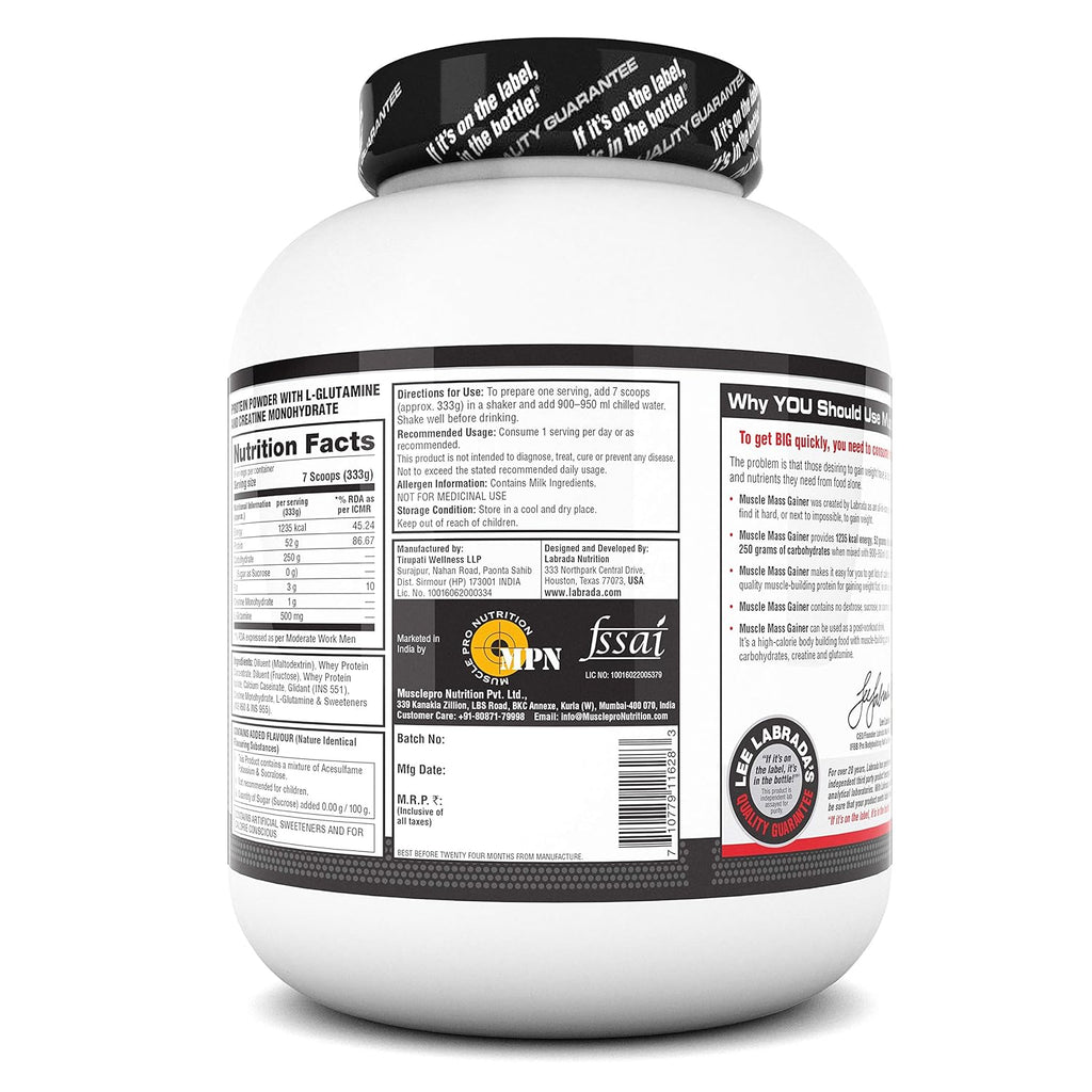 Labrada Muscle Mass Gainer, Vanilla, 3kg