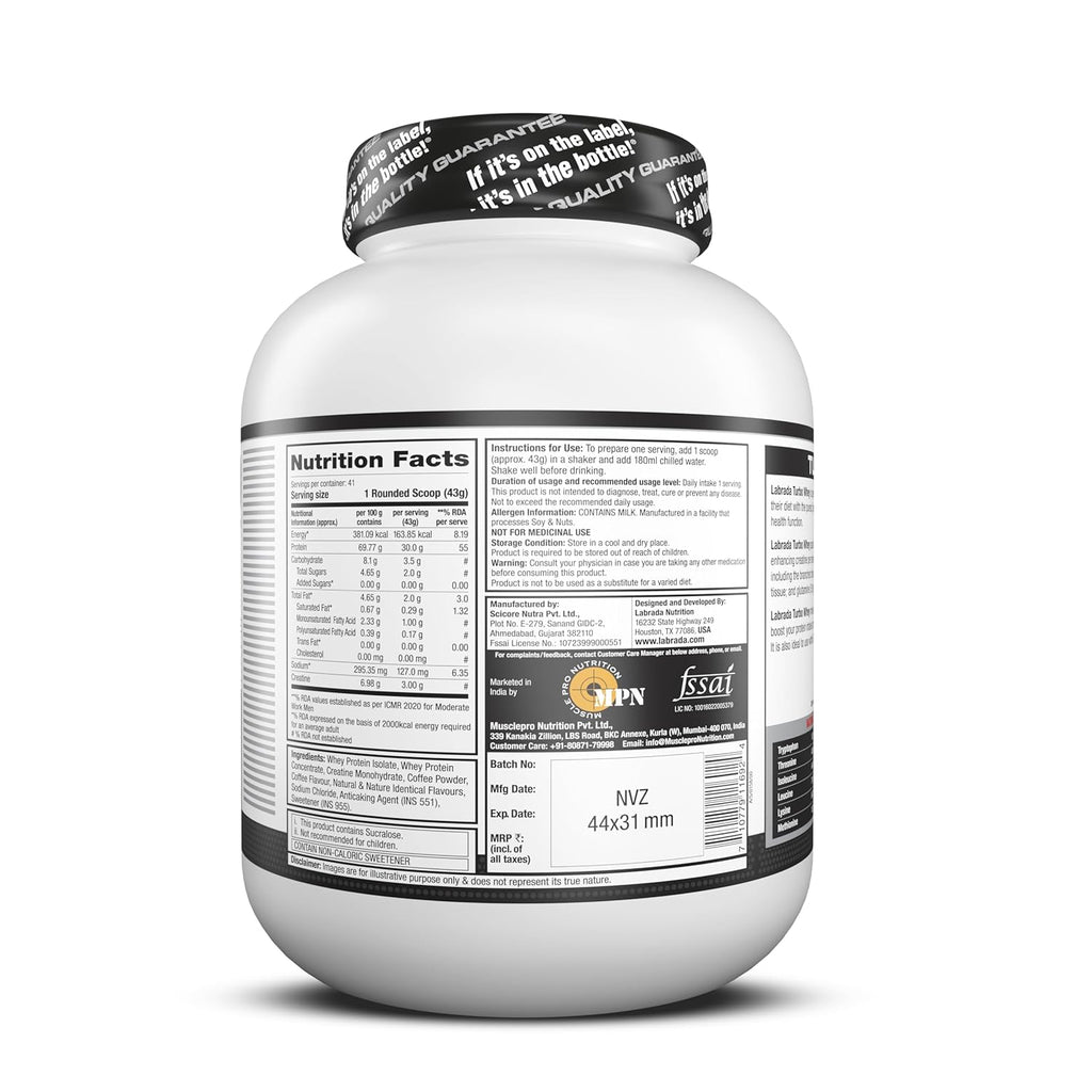 Labrada Turbo whey Protien Isolate, 1.8kg, Cafe Brazil