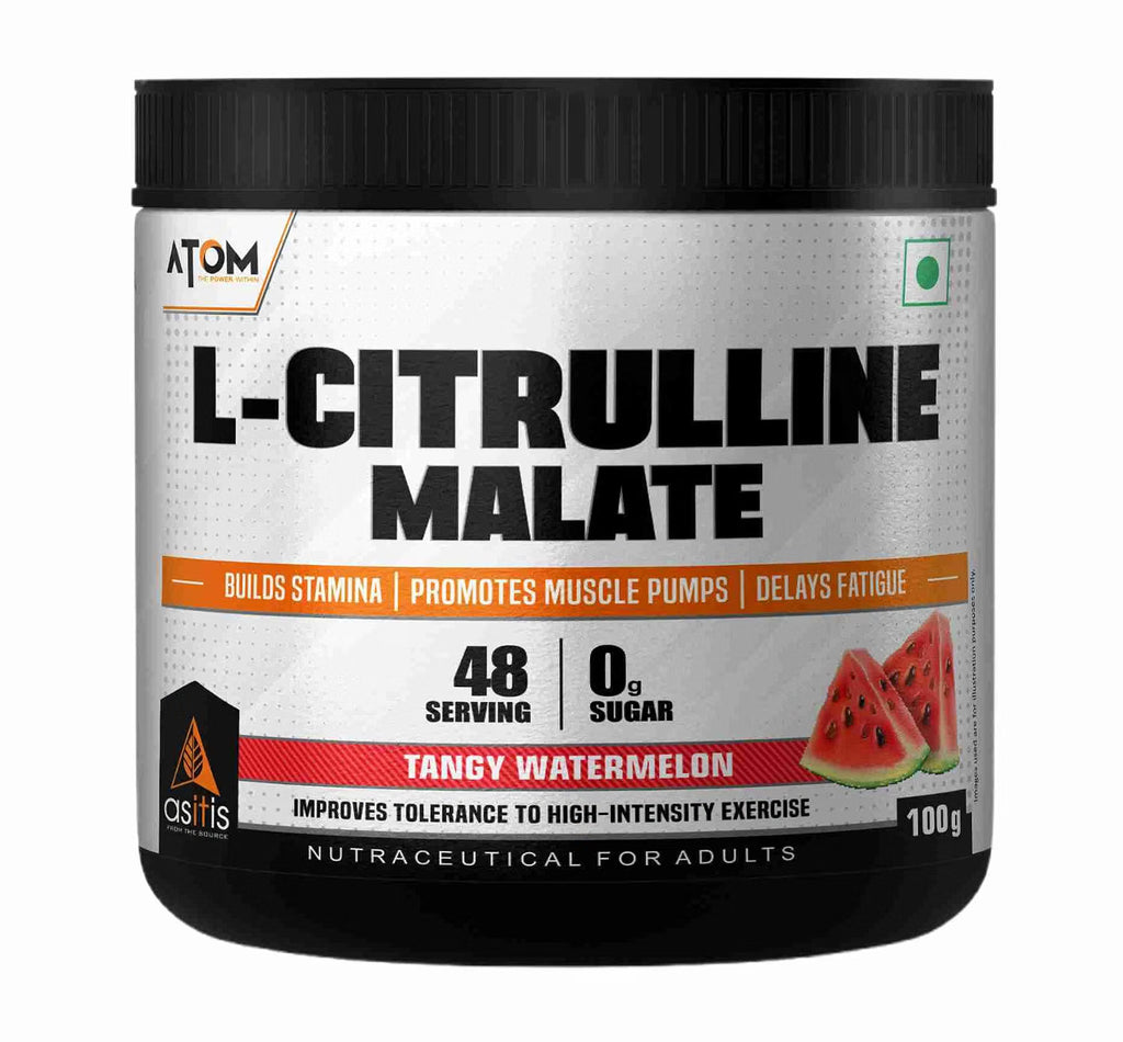 AS-IT-IS Nutrition ATOM L-Citrulline Malate Powder 2000mg, Boosts Nitric acid & Muscle recovery, Supports Endurance & Muscle Pump, Pre-Workout Supplement Men & Women, 100gm, 48 serves, Water Melon