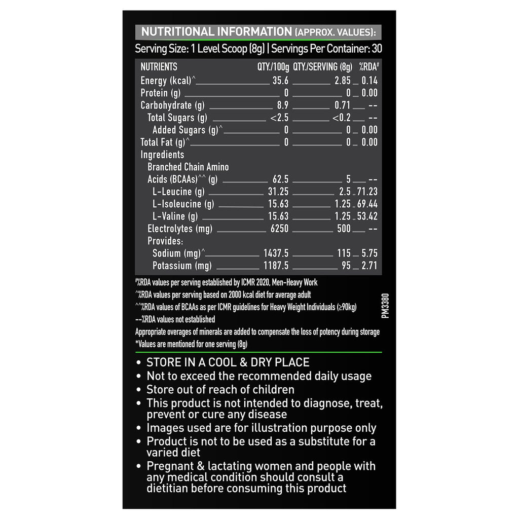 MuscleBlaze BCAA Pro Powder, Powerful Intra Workout (Tropical Fest, 240g, 30 Servings) | With 5g BCAAs & 500mg Electrolytes