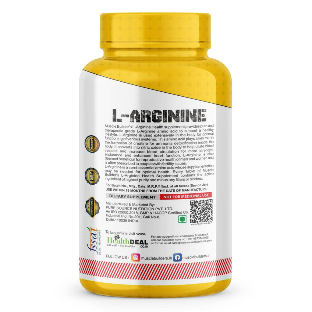 M B Muscle Builder's HEALTH Supplement- (L-Arginine) Tablet