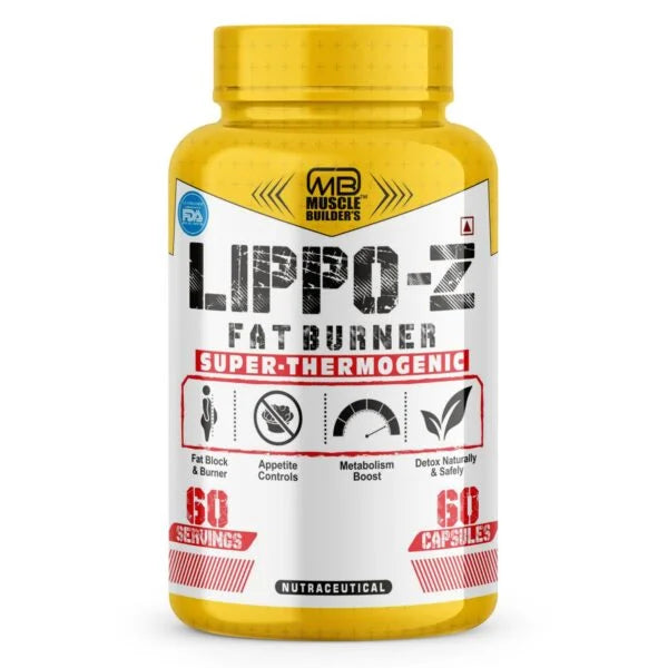 MB MUSCLE BUILDER’S Lippo-Z Fat Burner Super thermogenic Support Belly Fat Loss &Increase Metabolism (60 Capsules)