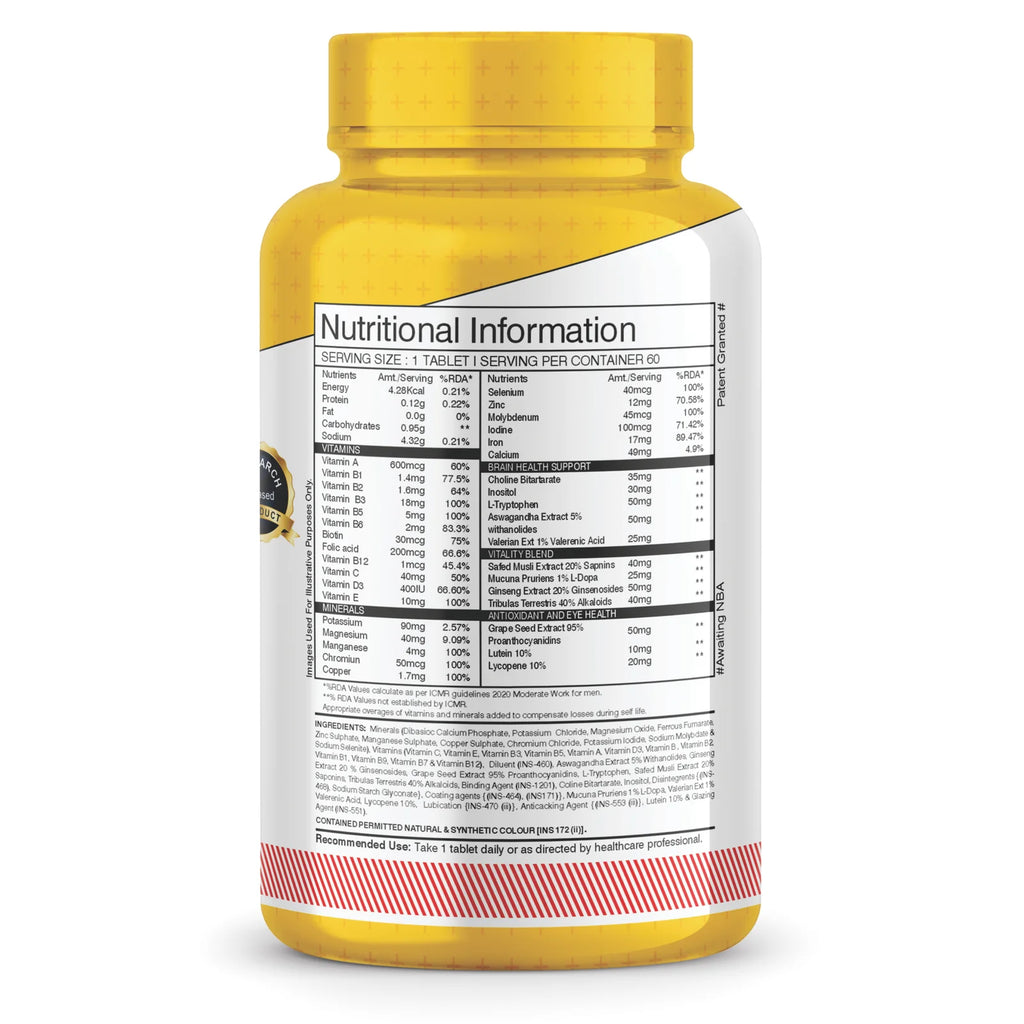MB Muscle builder’s Multi Vitamin for Men and Women helps in daily health and bodybuilding | Boost Mental & Physical Performance | Fitness Daily Multivitamin with Vital Nutrients | 60 Tablets