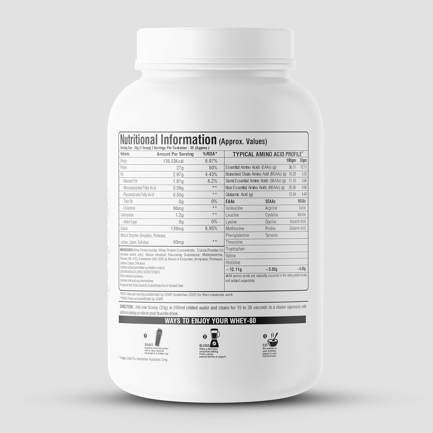 M B Muscle Builder's Whey Protein 80 with 24g Protien | 6g BCAA | 0g Sugar | USA Imported Whey Protein | Irish Cream Chocolate Flavour | 2.2 Lb