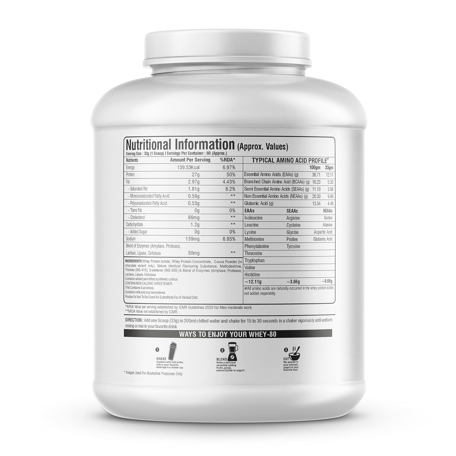 MB Muscle Builder's Whey 80 Protein Supplement Powder With Digestive Enzyme | BCAA | Whey Protein | - (Chocolate, 4.4 Lbs)