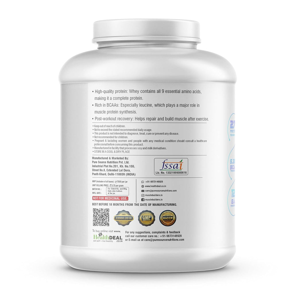 MB Muscle Builder's Whey 80 Protein Supplement Powder With Digestive Enzyme | BCAA | Whey Protein | - (Chocolate, 4.4 Lbs)