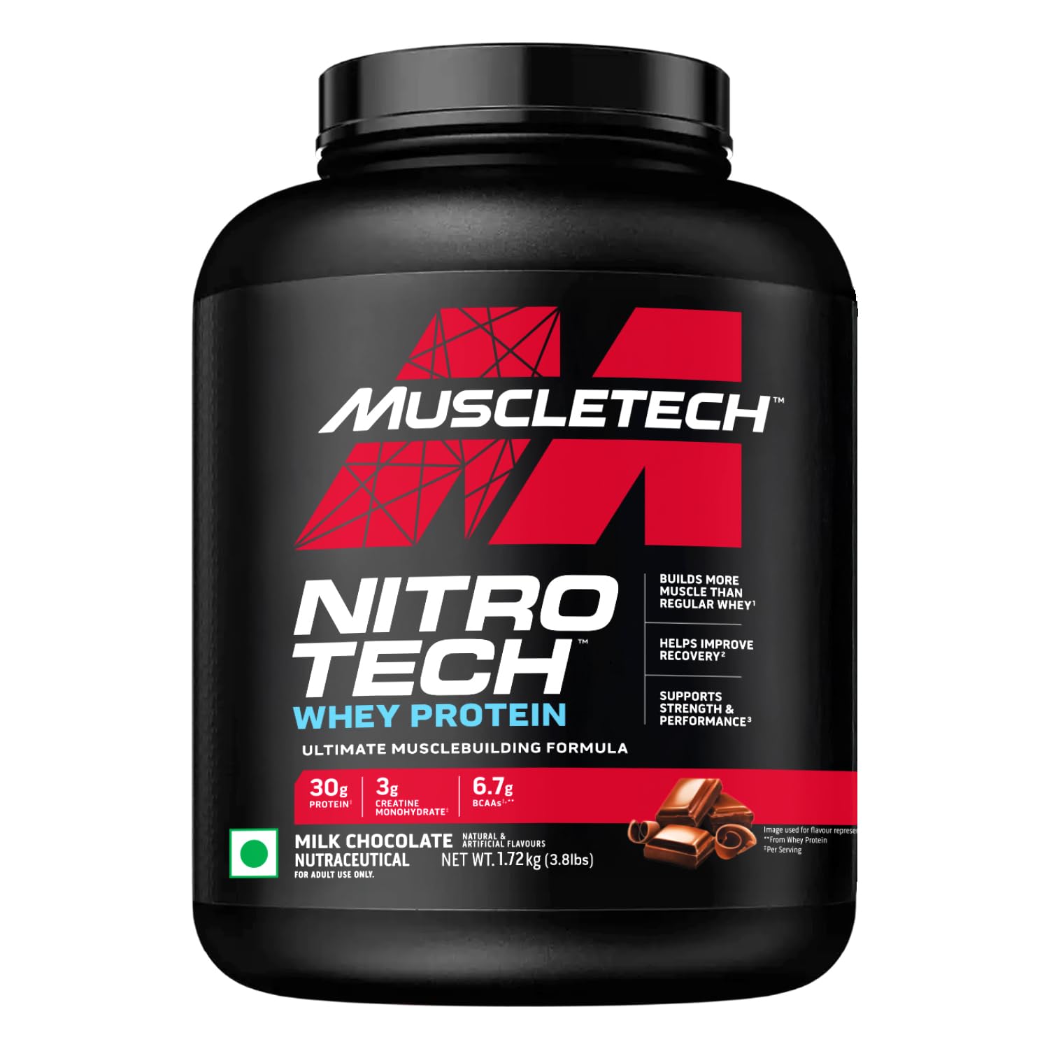 Muscletech Nitro Tech Whey Protien, 1.81kg, Milk Chocolate