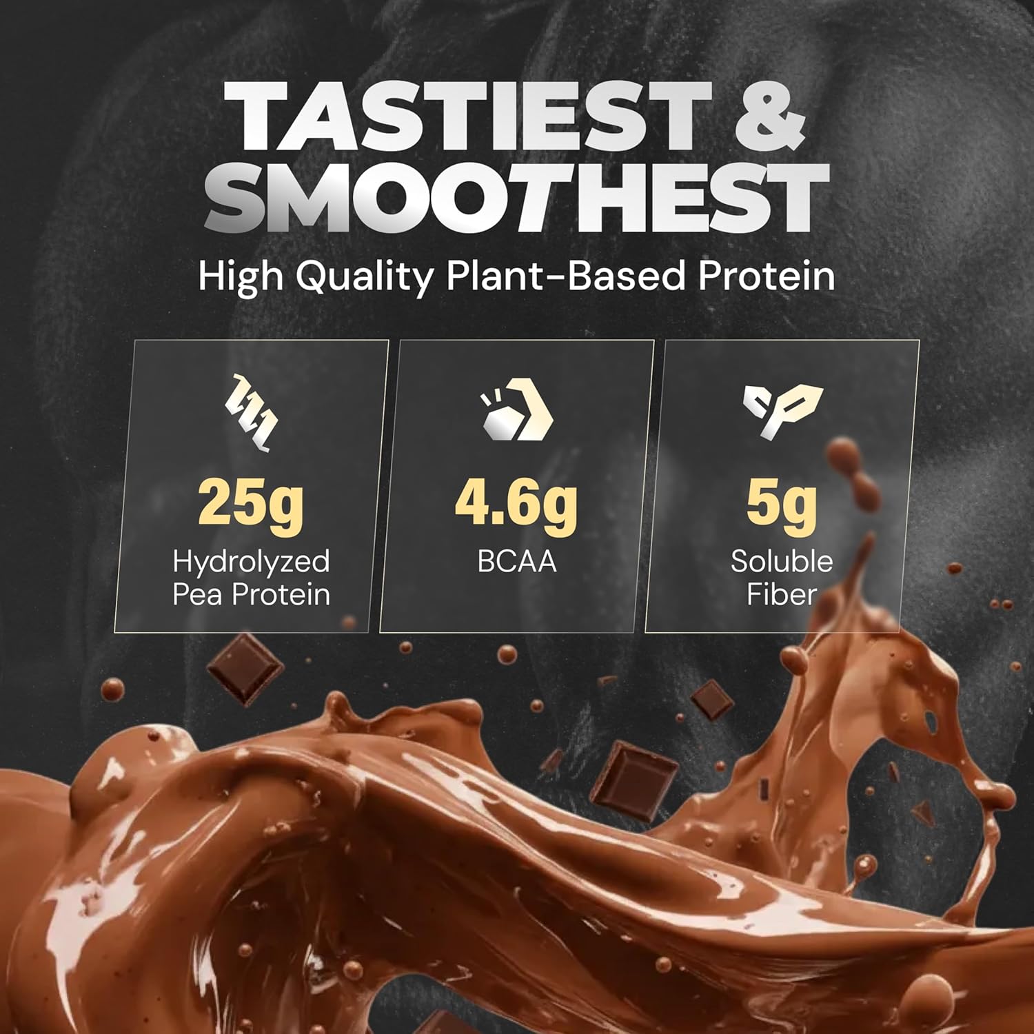 NUTRABAY Gold 100% Pea Protein Powder - 1kg, Rich Chocolate Crème | 25g Protein, 4.6g BCAA, 5g Fiber | Complete Amino Profile | Tastiest & Smoothest Vegan, Plant Protein | Muscle Gain & Fast Recovery