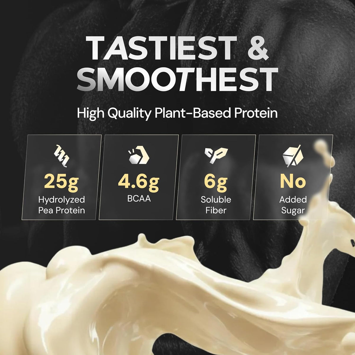 NUTRABAY Gold Hydrolyzed Pea Protein Powder - 1kg, French Vanilla | 25g Protein, 4.6g BCAA, 5g Fiber | Complete Amino Profile | Tastiest & Smoothest Vegan, Plant Protein | Muscle Gain & Fast Recovery