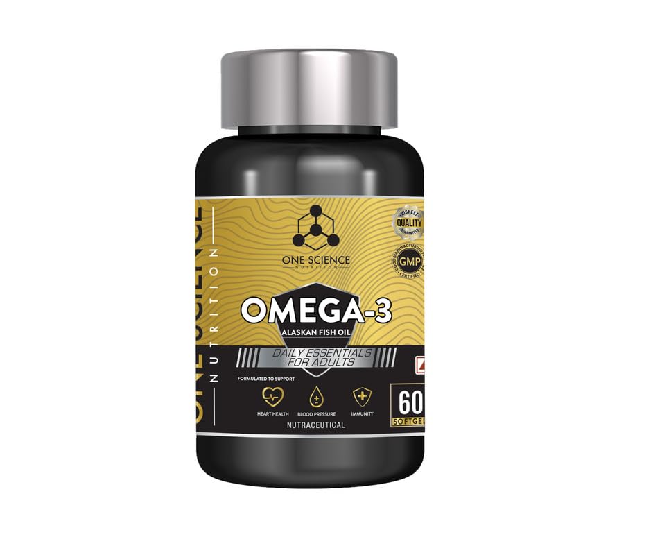 One Science Nutrition (OSN) Alaskan Fish Oil Daily Essentials - Boost Health with Omega-3-60 Softgels 100gm