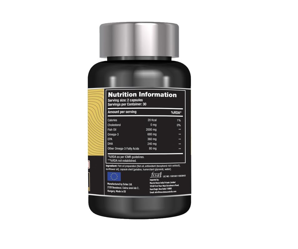 One Science Nutrition (OSN) Alaskan Fish Oil Daily Essentials - Boost Health with Omega-3-60 Softgels 100gm
