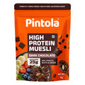 Pintola High Protein Muesli Dark Chocolate & Cranberry 1kg, 25g Protein, High Fibre, Trans Fat Free with Brown Sugar, Real Fruits, Muesli for Breakfast Food, Muselies Fruit Nuts and Seeds 1 kg