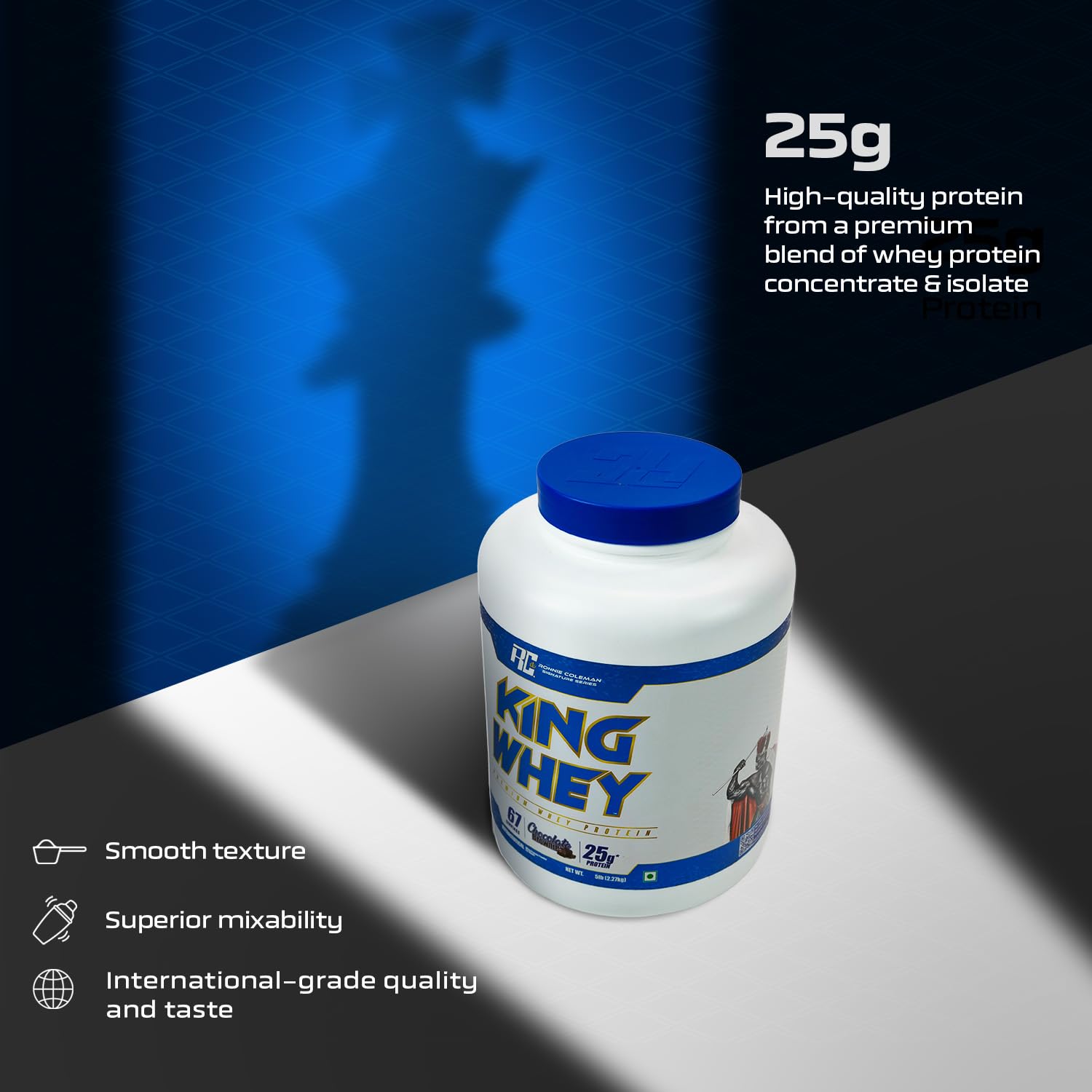 Ronnie Coleman Signature Series King Whey Protein, Chocolate Brownie (67 Servings, 2.27kg / 5lbs) | Premium Whey Protein Powder