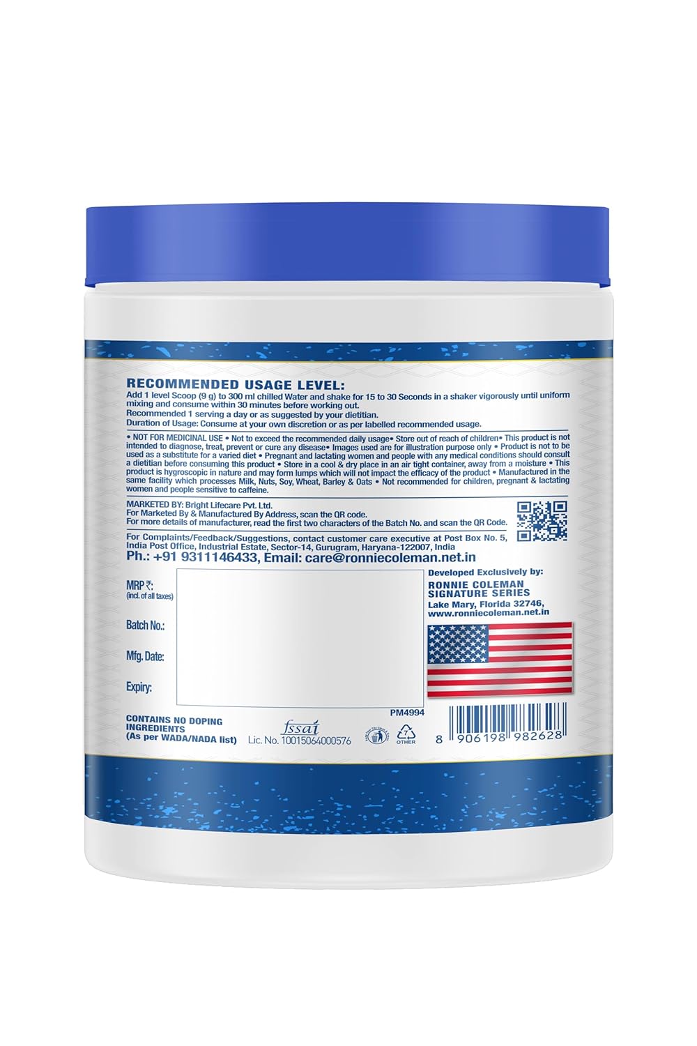 Ronnie Coleman Signature Series Yeah Buddy Pre-Workout Powder, Strawberry Lemonade (30 Servings, 270g / 0.59lbs)