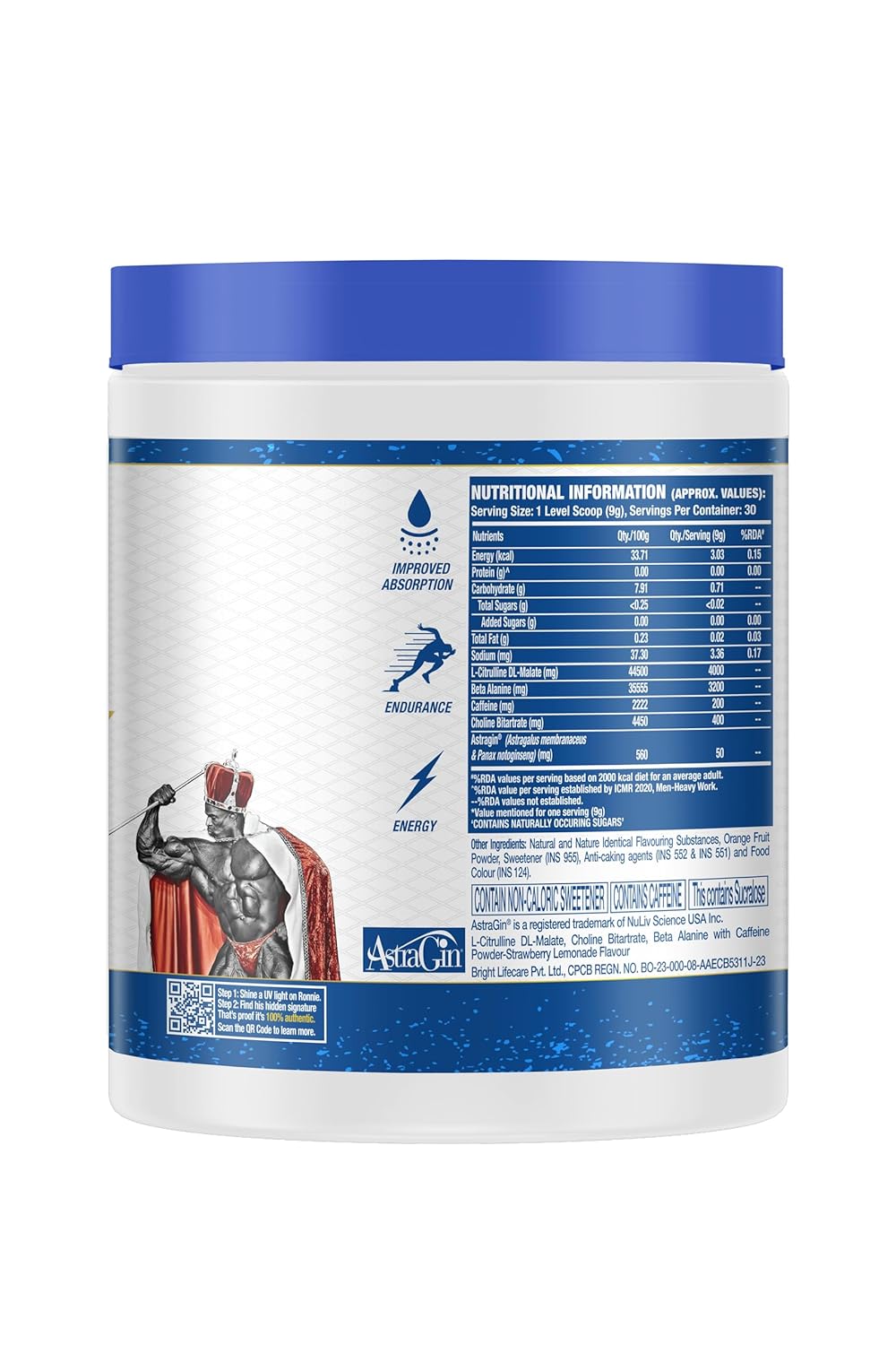 Ronnie Coleman Signature Series Yeah Buddy Pre-Workout Powder, Strawberry Lemonade (30 Servings, 270g / 0.59lbs)