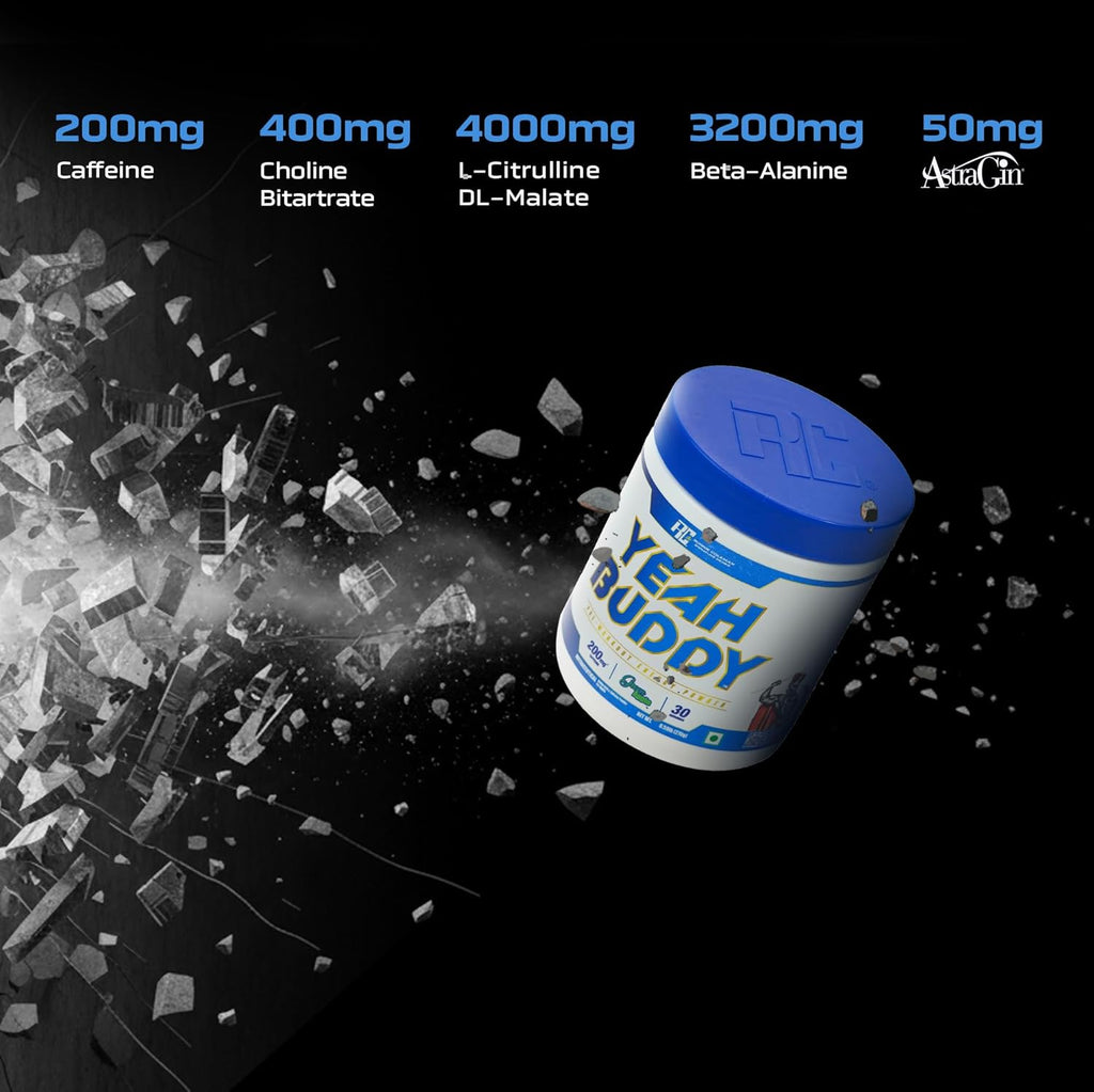 Ronnie Coleman Signature Series Yeah Buddy Pre-Workout Powder, Green Apple (30 Servings, 270g / 0.59lbs)