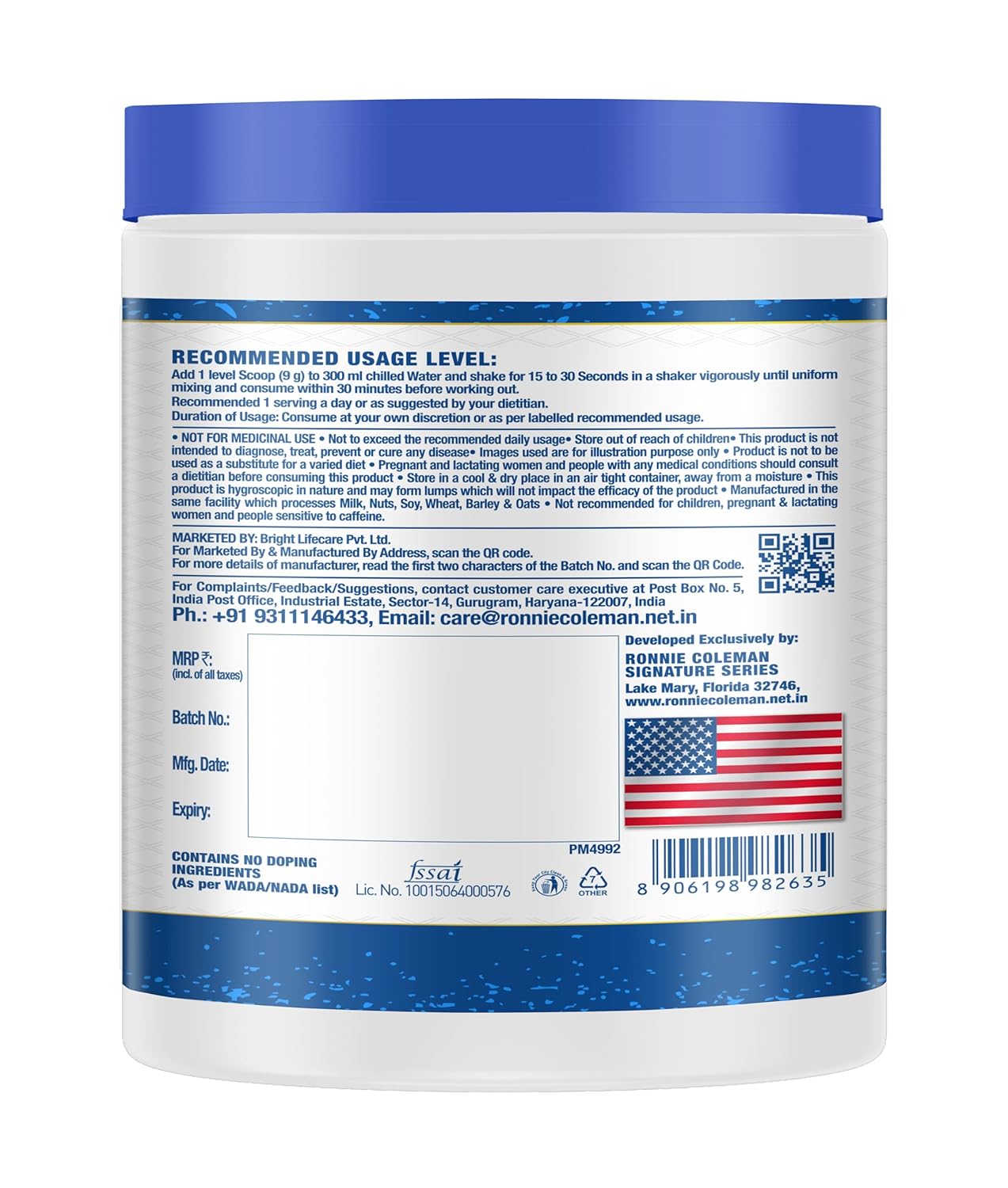 Ronnie Coleman Signature Series Yeah Buddy Pre-Workout Powder, Green Apple (30 Servings, 270g / 0.59lbs)