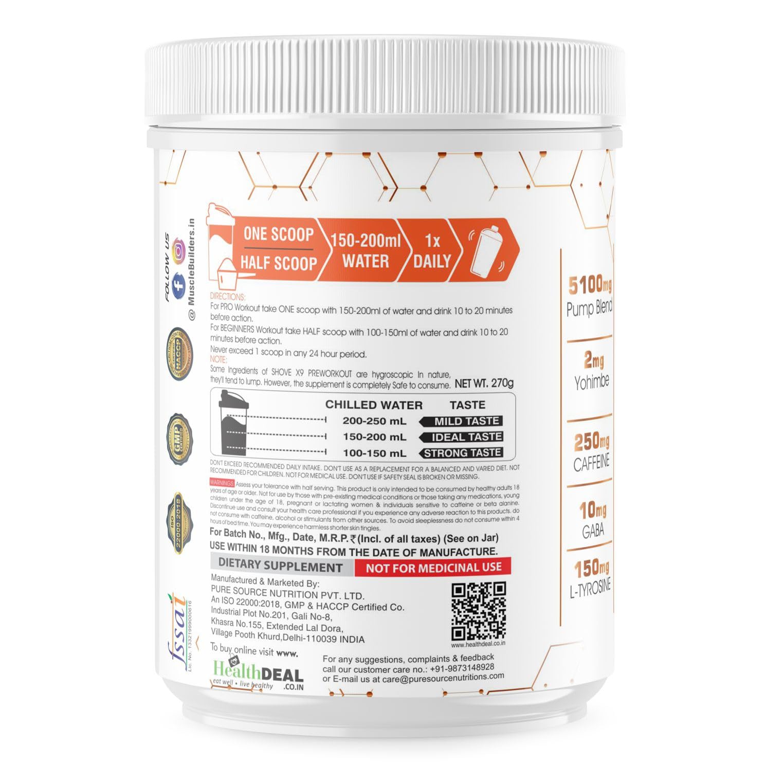 MB MUSCLE BUILDER'S Shove X9 Preworkout - Boost Energy, Increase Endurance and Focus, Beta-Alanine, 250mg Caffeine, Citrulline Malate, L-Arginine for Athletic Performance & Muscle Pumps [60 Servings, Cranberry]