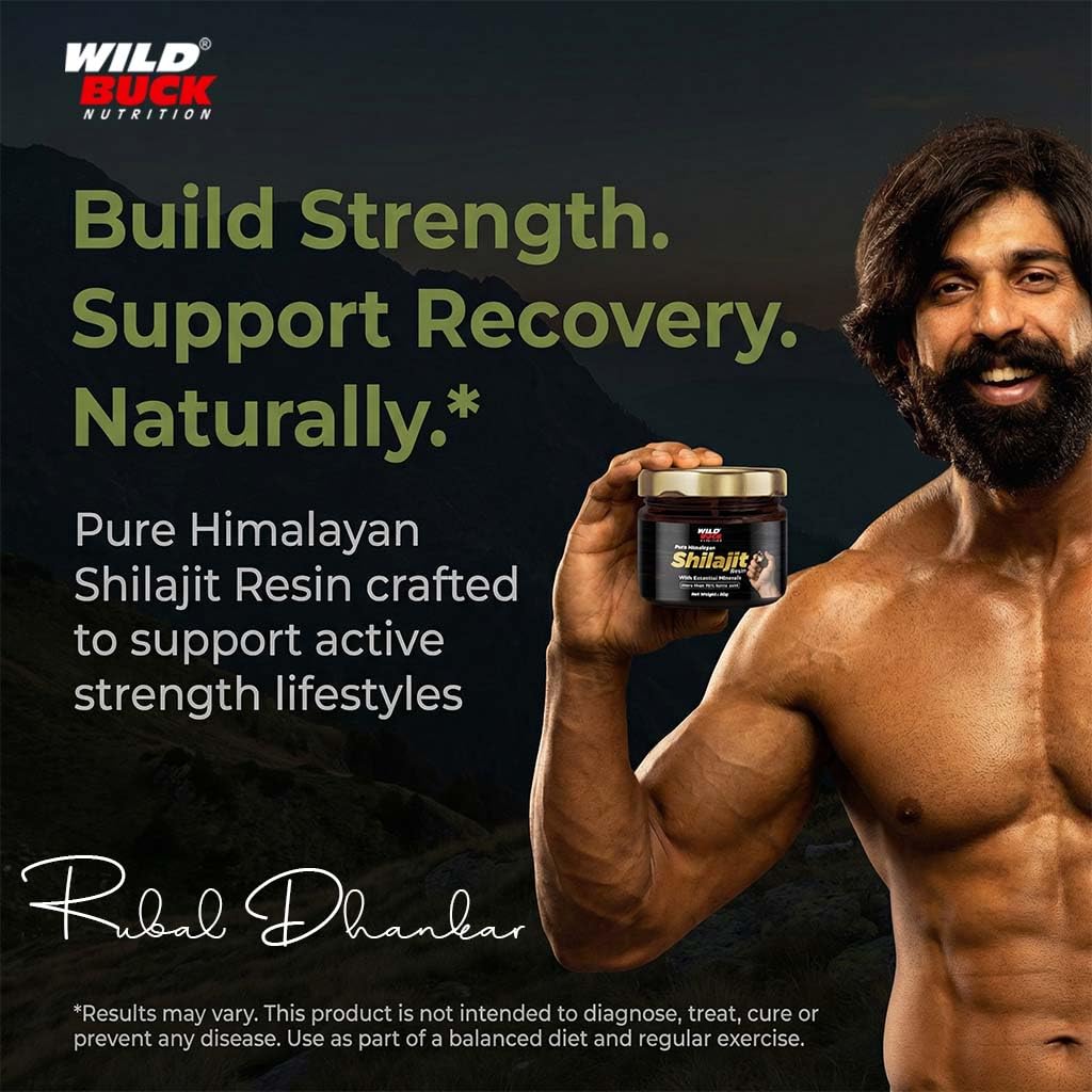 Wild Buck Nutrition Pure Himalayan Shilajit Resin 50g | 76%+ Fulvic Acid | Lab Tested & COA Verified | No Additives, No Preservatives | Authentic Ayurvedic Mineral Resin for Daily Wellness, Energy & Active Lifestyle Support