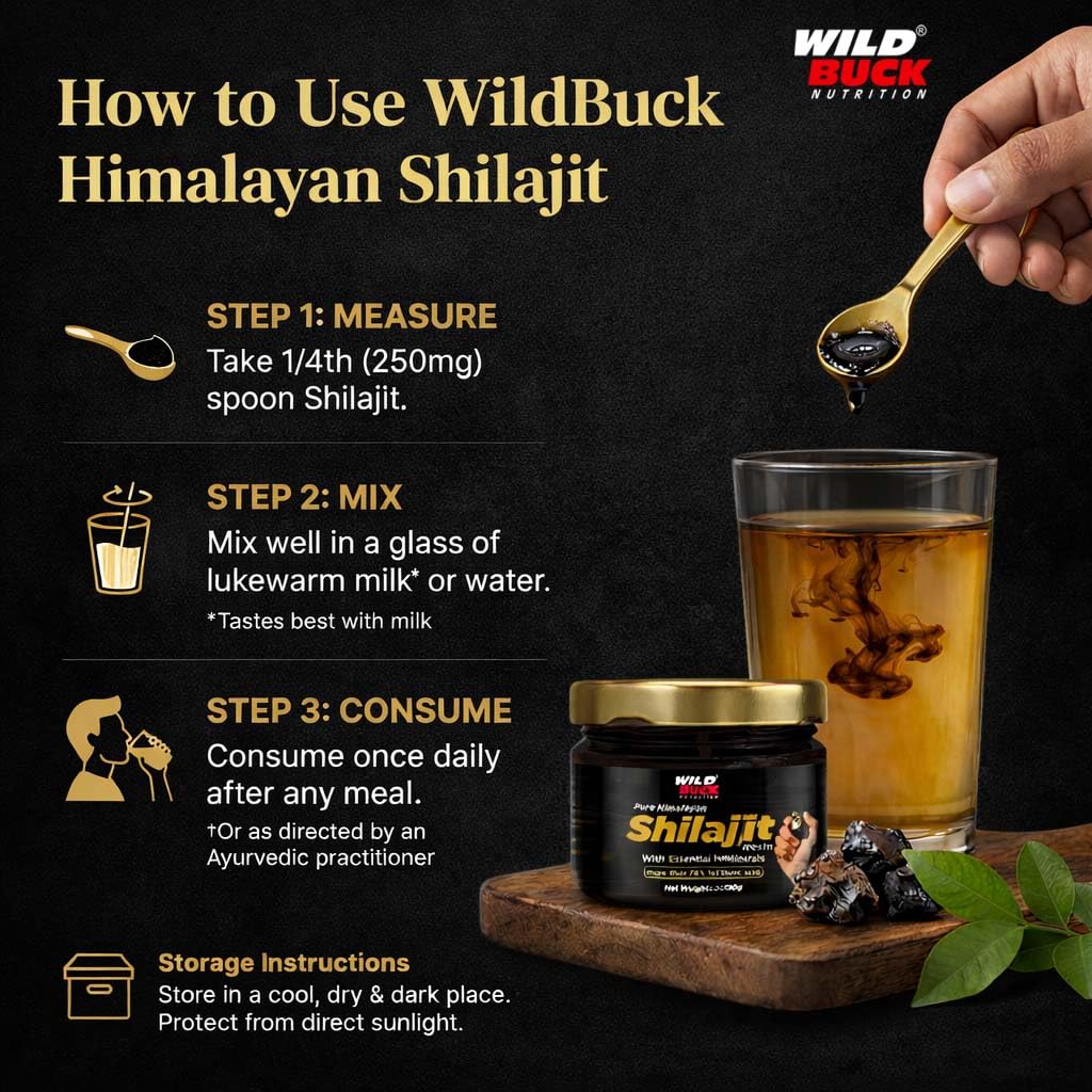 Wild Buck Nutrition Pure Himalayan Shilajit Resin 50g | 76%+ Fulvic Acid | Lab Tested & COA Verified | No Additives, No Preservatives | Authentic Ayurvedic Mineral Resin for Daily Wellness, Energy & Active Lifestyle Support
